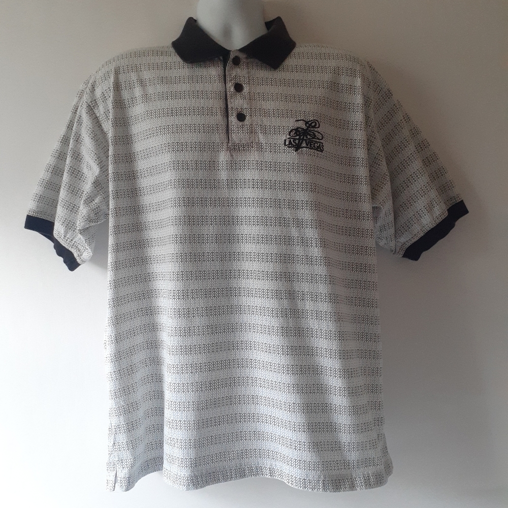 Stylo Las Vegas men's multicolored short-sleeve golf polo shirt size L